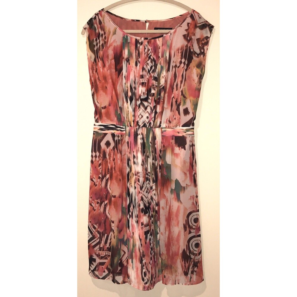Ellen Tracy Dress Polyester Size 8 Colorful Pink EUC Fit And Flare